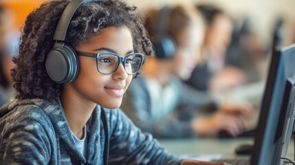 Online learning for students: Interactive platforms offering engaging lessons, quizzes, and feedback for personalized learning