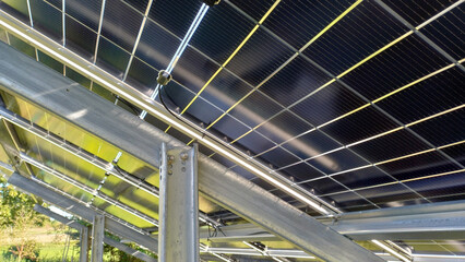 close-up of the solar panel structure