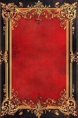 Elegant frame-style border with gold accents and intricate patterns