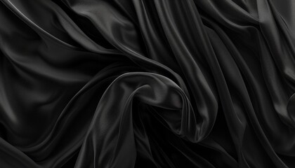 Obraz premium Abstract Black Draped Fabric with Subtle Texture