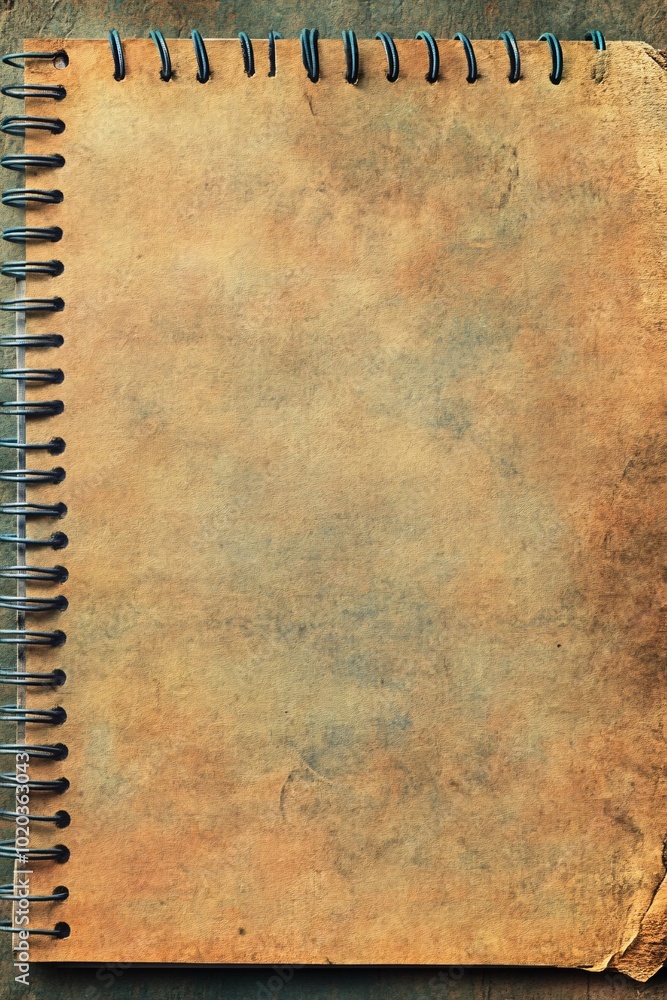 Aufkleber notebook-style border with spiral binding and faint blue lines