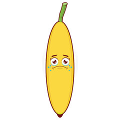 banana crying face cartoon cute