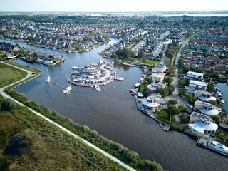 Lemmer Netherland sailing drone shot
