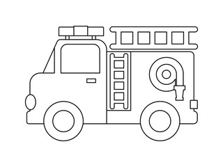 Obraz premium Fire Truck outline drawing