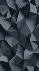 Fototapeta premium 3D low-poly background with black triangles, simple shapes, and a dark grey color