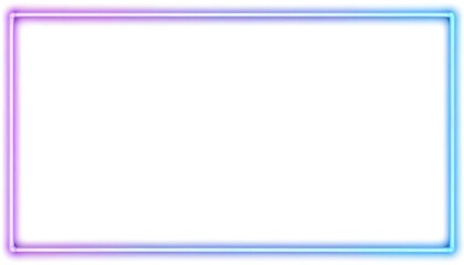 A simple white background with a border of purple and blue neon lights or lines