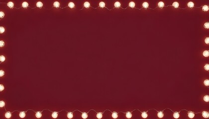 Red background with string of lights along the edges