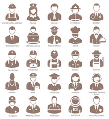 Profession Icons Vector Set.