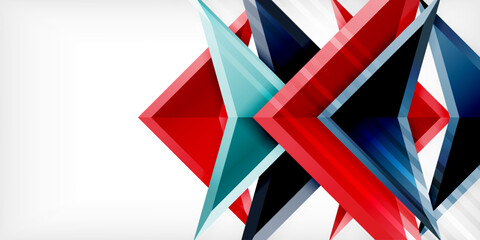 Naklejka premium Abstract background color triangles and arrows composition. Vector Illustration For Wallpaper, Banner, Background, Card, Book Illustration, landing page