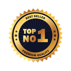 no 1 premium badge gold vector design illustrator