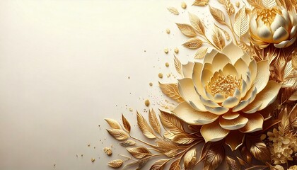 Fototapeta na wymiar Złote kwiaty lotosu na białym tle