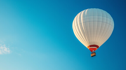 Naklejka premium Colorful Hot Air Balloon Floating High In The Sky Adventure And Travel Concept