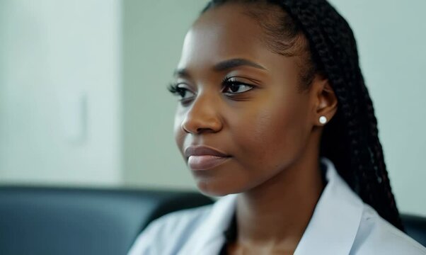 South African Woman Waiting in Doctor's Office