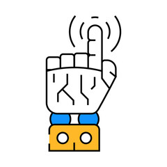 pointer robot hand gesture line icon vector. pointer robot hand gesture sign. isolated symbol illustration