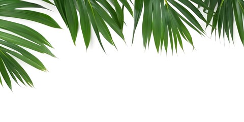 Obraz premium Lush tropical leaves on a white background