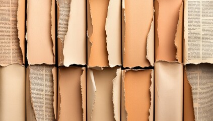 Highly Detailed and Textured Background with Distressed, Torn Newspaper Patterns for an Aged Look