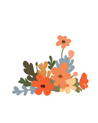 Naklejka premium Simple cartoon flowers for a children's drawing