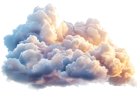 Dramatic cumulus clouds isolated transparent background