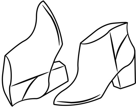 black and white boots fashion design clip art preview