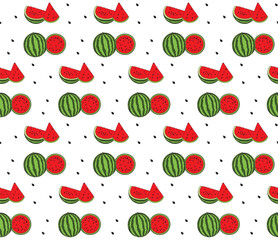  watermelon pattern flat vector design illustration