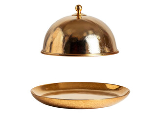 Gold Serving Tray and Dome Elegant Dining Luxury Tableware Home Decor