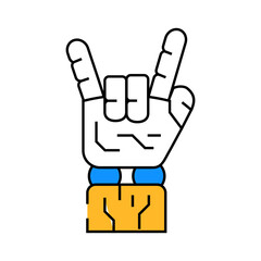 rock and roll robot hand gesture line icon vector. rock and roll robot hand gesture sign. isolated symbol illustration