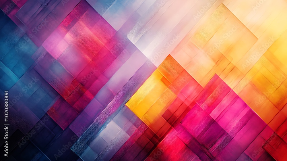 Poster abstract geometric background with vibrant colors and a dynamic design.