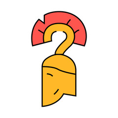 helmet soldier roman greek line icon vector. helmet soldier roman greek sign. isolated symbol illustration