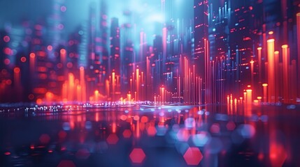 Fototapeta premium Line chart, simple onecolor background, srtong, clear, highest resolution