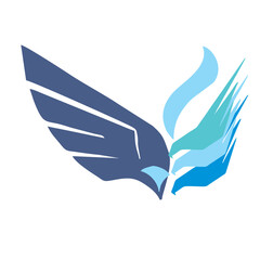 blue bird head design for logo