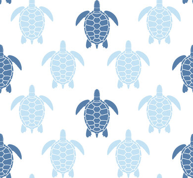 turtle sea pattern blue white