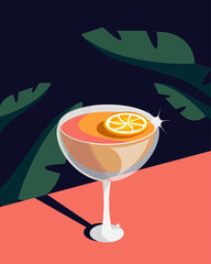 Lemon cocktail, juice, poster, banner, cover