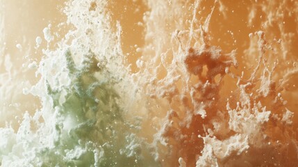Abstract Green and Orange Swirling Foamy Liquid