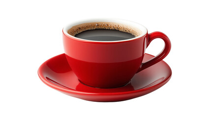 Obraz premium PNG, a cup of coffee on a white background, created using Generative AI technology.