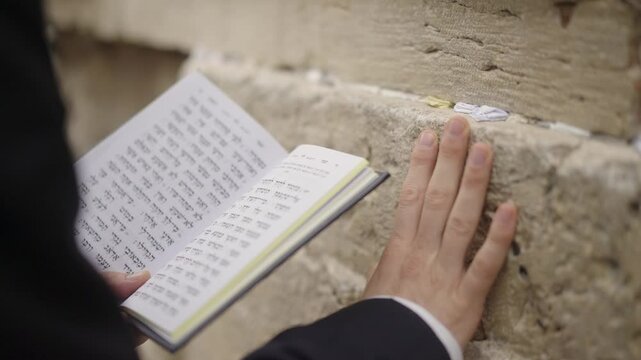 Torah book Old City of Jerusalem The Wailing Western Wall prayer religious place