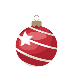 Obraz premium Red Christmas Ornament with White Star Design