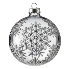 Fototapeta premium Elegant Silver Snowflake Christmas Ornament Isolated