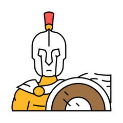 gladiator sparta warrior line icon vector. gladiator sparta warrior sign. isolated symbol illustration