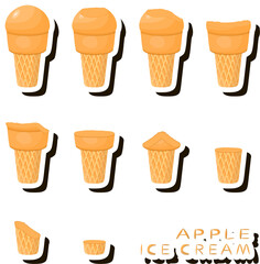 Big colorful set different forms natural dessert ice cream of consisting various ingredients