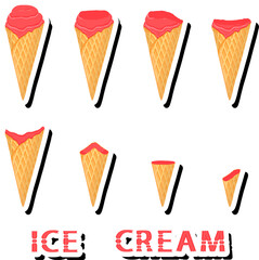 Big colorful set different forms natural dessert ice cream of consisting various ingredients