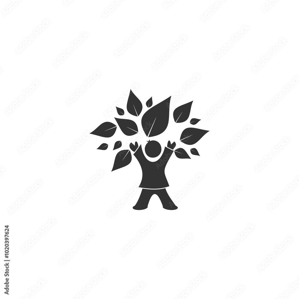 Poster child tree icon isolated on transparent background