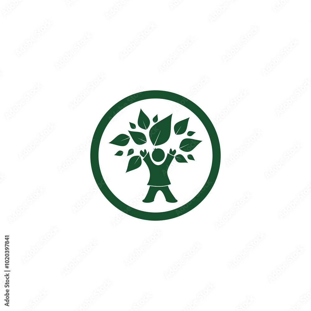 Poster child tree icon isolated on transparent background