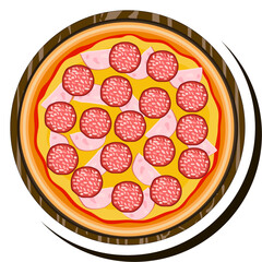 Illustration on theme big hot tasty pizza to pizzeria menu
