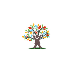 Child tree icon isolated on transparent background