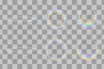 Subtle light rings on a transparent checkered background, with a soft, diffused glow effect.