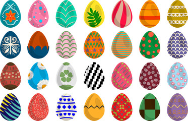 Illustration on theme celebration holiday Easter with hunt colorful bright eggs