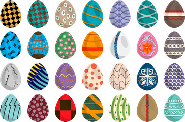Illustration on theme celebration holiday Easter with hunt colorful bright eggs