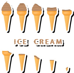 Big colorful set different forms natural dessert ice cream of consisting various ingredients