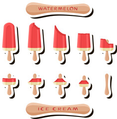 Big colorful set different forms natural dessert ice cream of consisting various ingredients