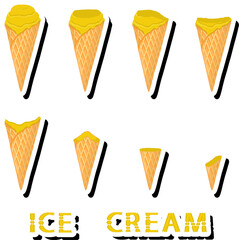 Big colorful set different forms natural dessert ice cream of consisting various ingredients
